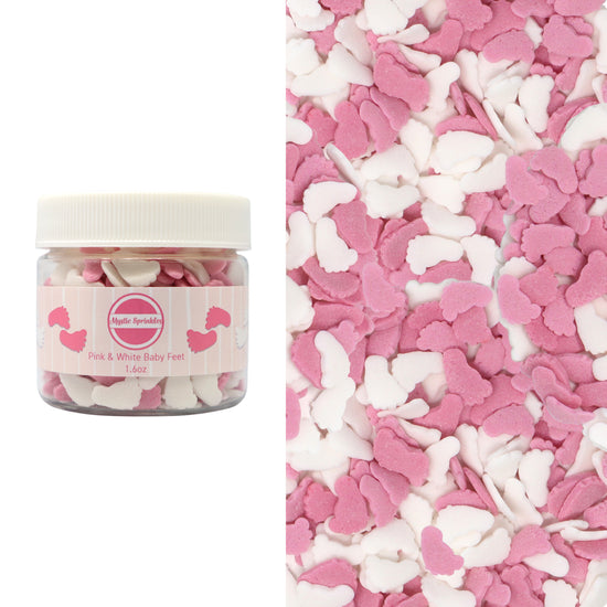 Candy Shapes Pink & White Baby Feet 1.6oz