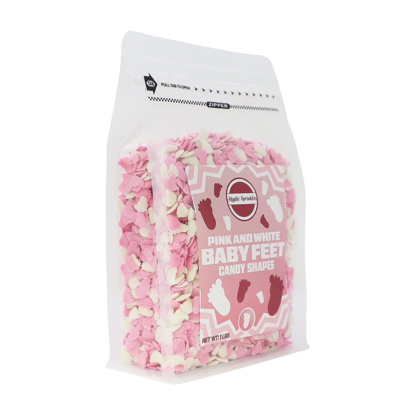 Candy Shapes Pink & White Baby Feet 1.6oz