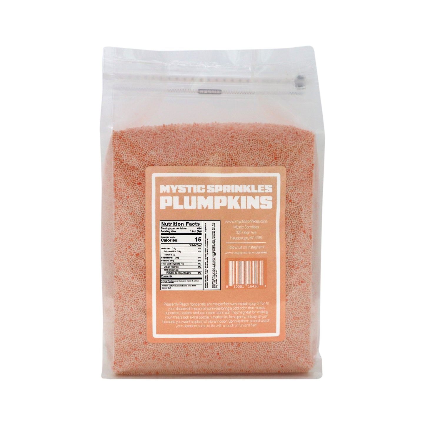 Plumpkins - Pleasantly Peach Nonpareils 5.5lbs Bulk Bag
