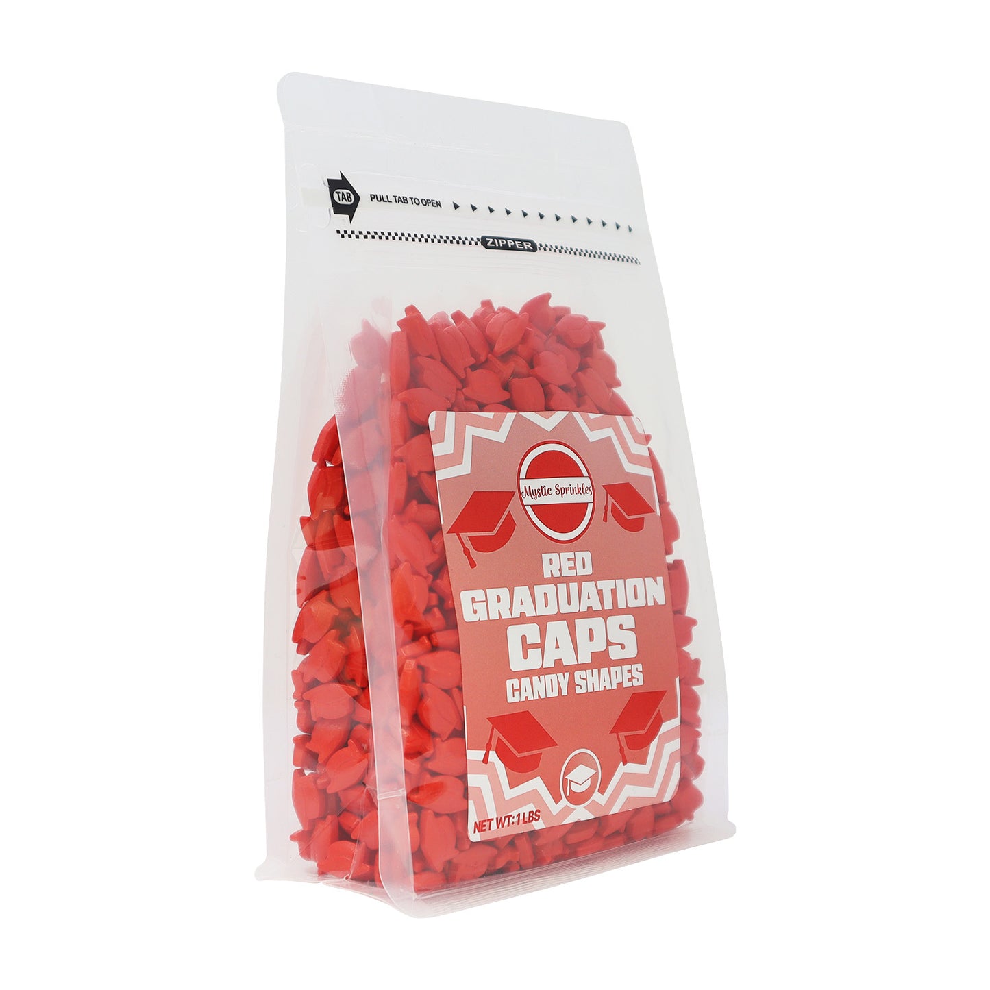 Candy Shapes Graduation Caps 2oz - Red