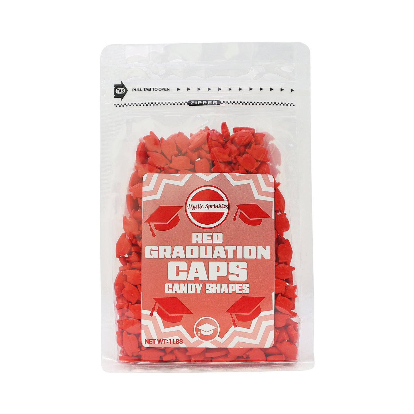 Candy Shapes Graduation Caps 2oz - Red