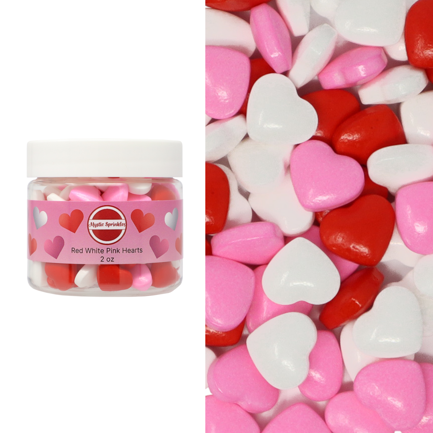 Candy Shapes Red/White/Pink Hearts 2oz