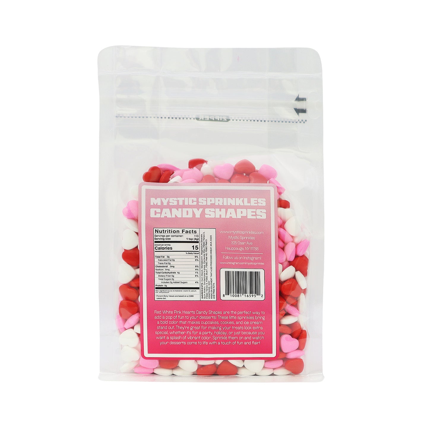 Candy Shapes Red/White/Pink Hearts 2oz