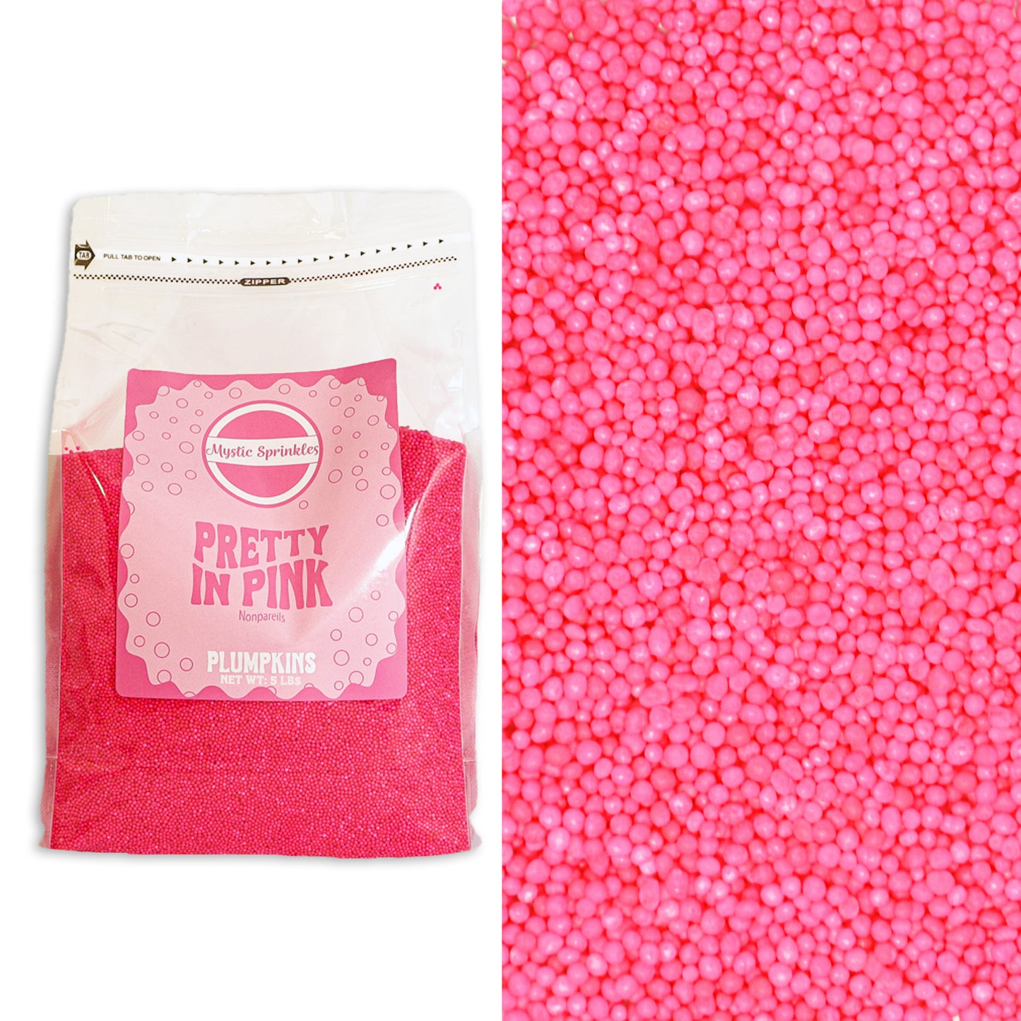 Plumpkins - Pretty In Pink Nonpareils 5lbs Bulk Bag