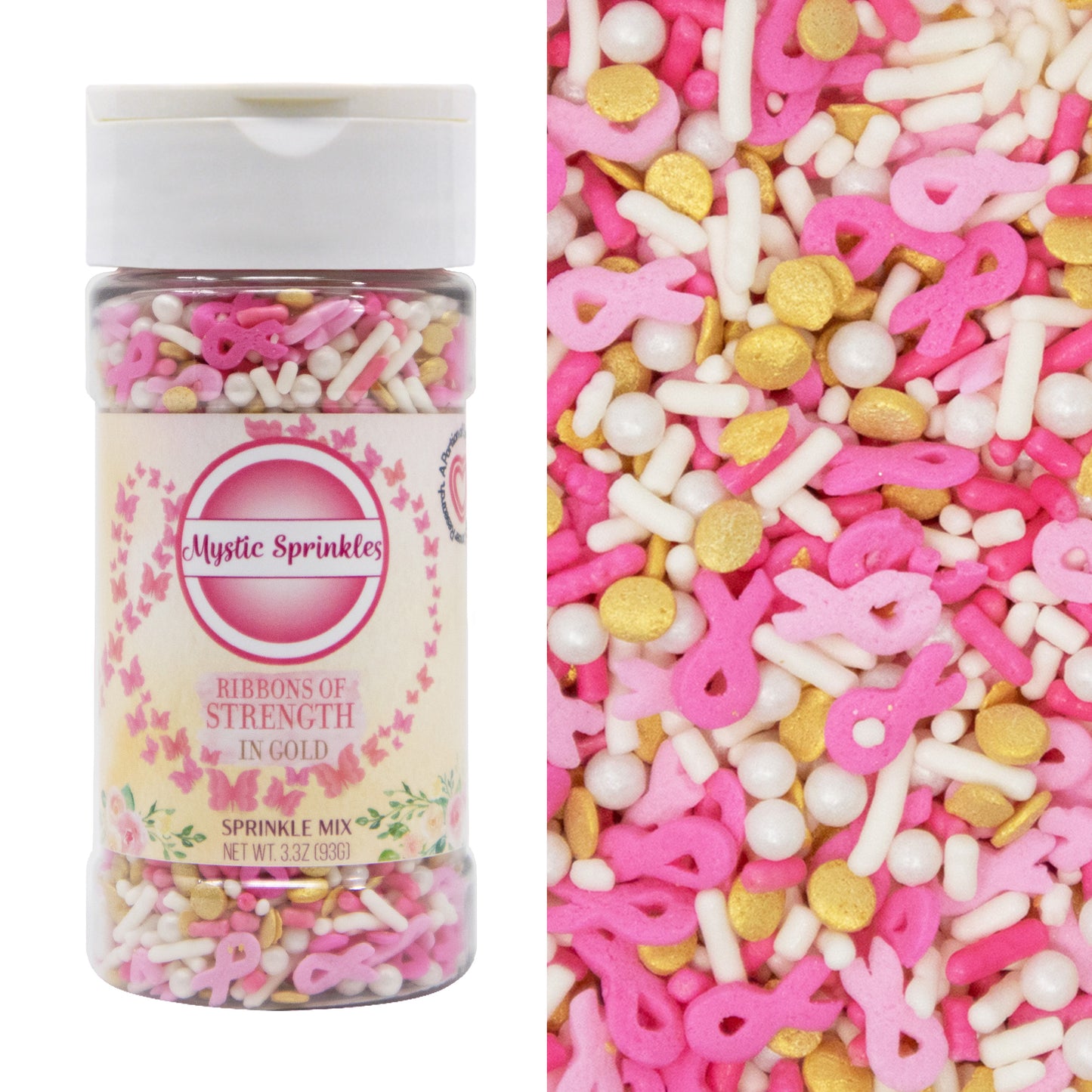 Ribbons of Strength In Gold Sprinkle Mix 3.3oz