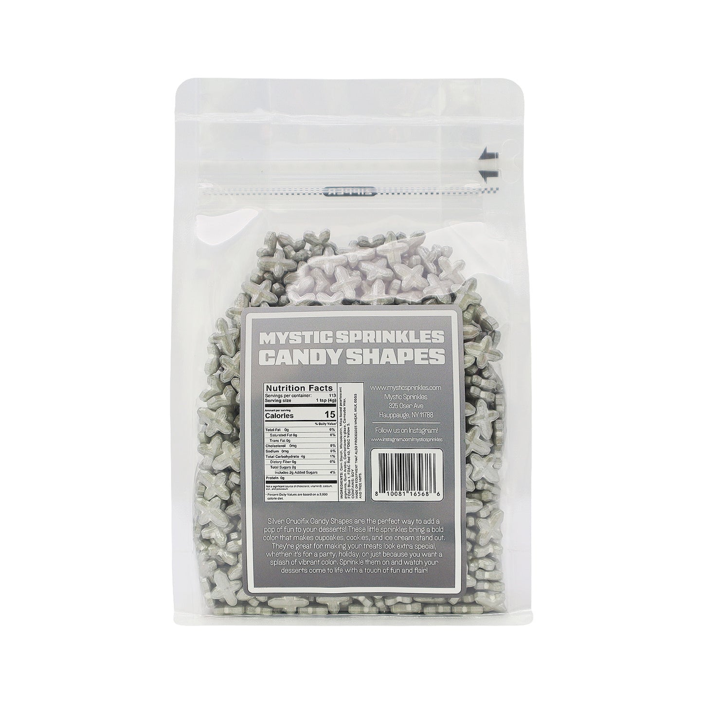 Candy Shapes Silver Crucifix 2oz