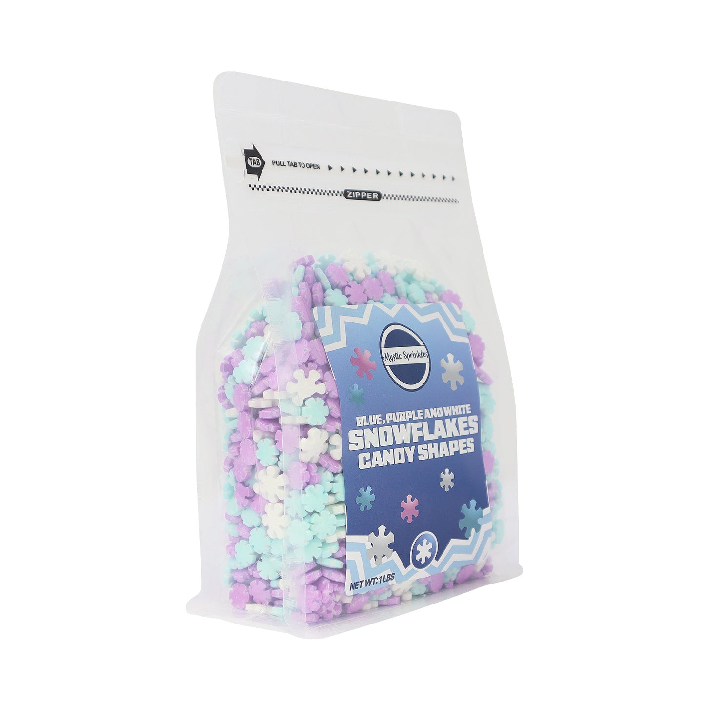 Candy Shapes Blue, Purple & White Snowflakes 1.7oz