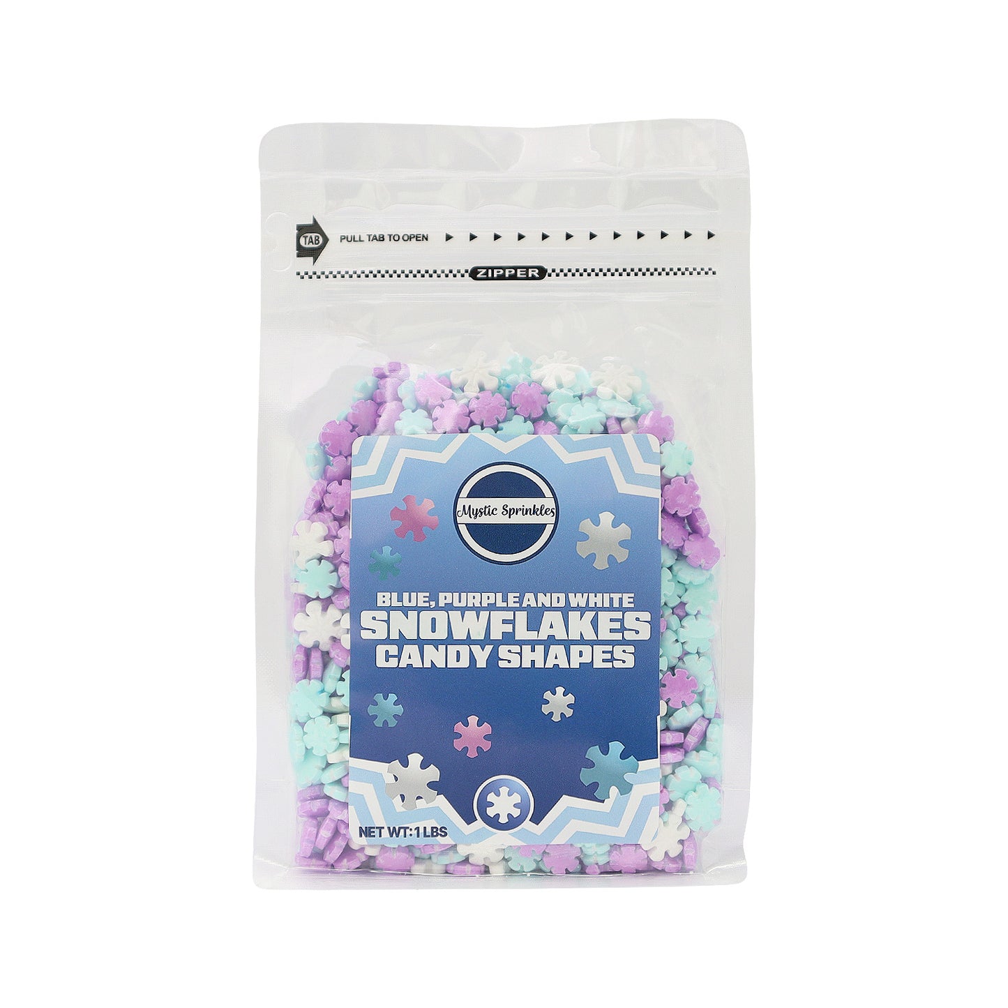 Candy Shapes Blue, Purple & White Snowflakes 1.7oz