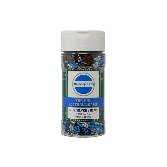 The Big Football Game - Blue, Silver & Black Sprinkle Mix 3oz