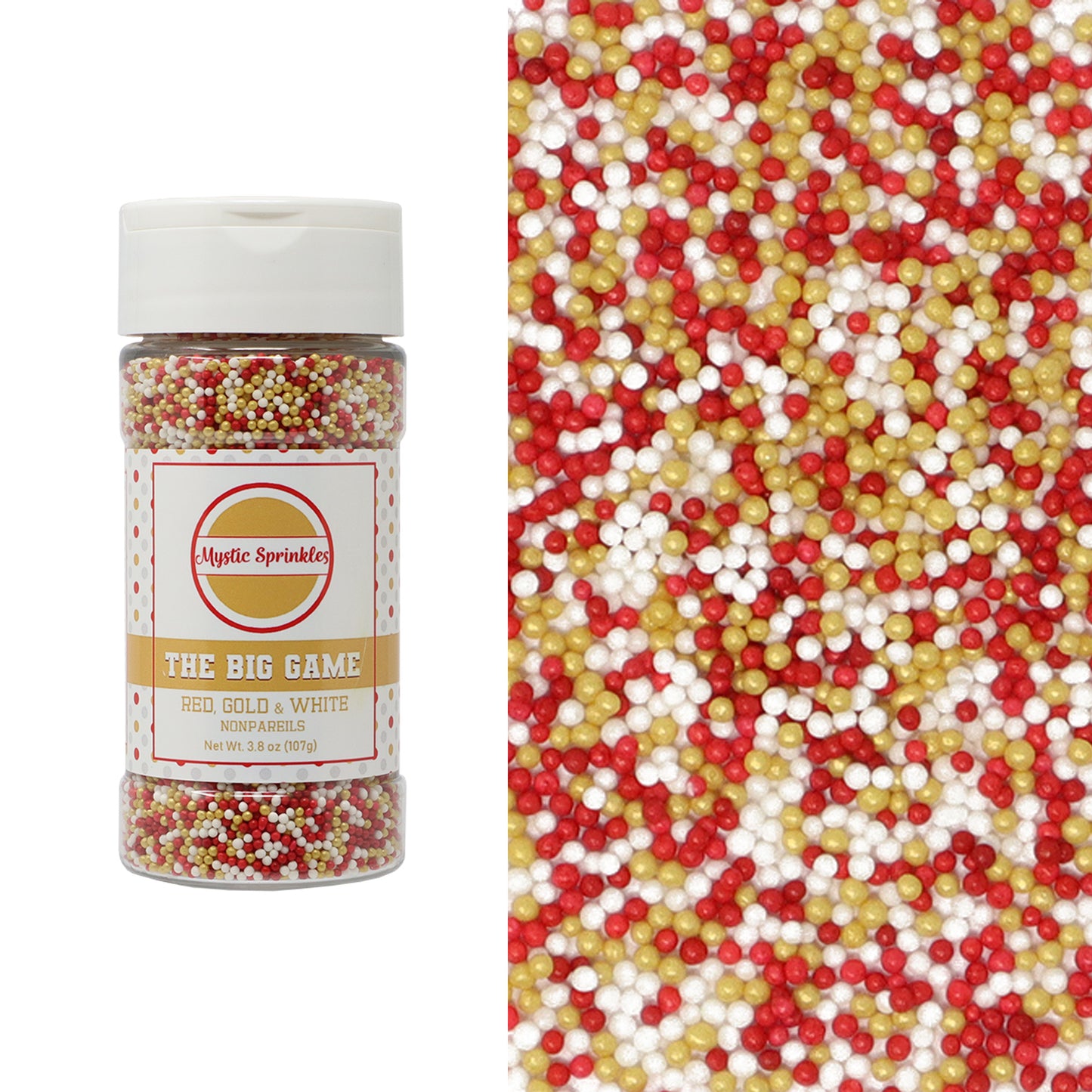 The Big Game - Red, Gold & White Nonpareil Mix 3.8oz