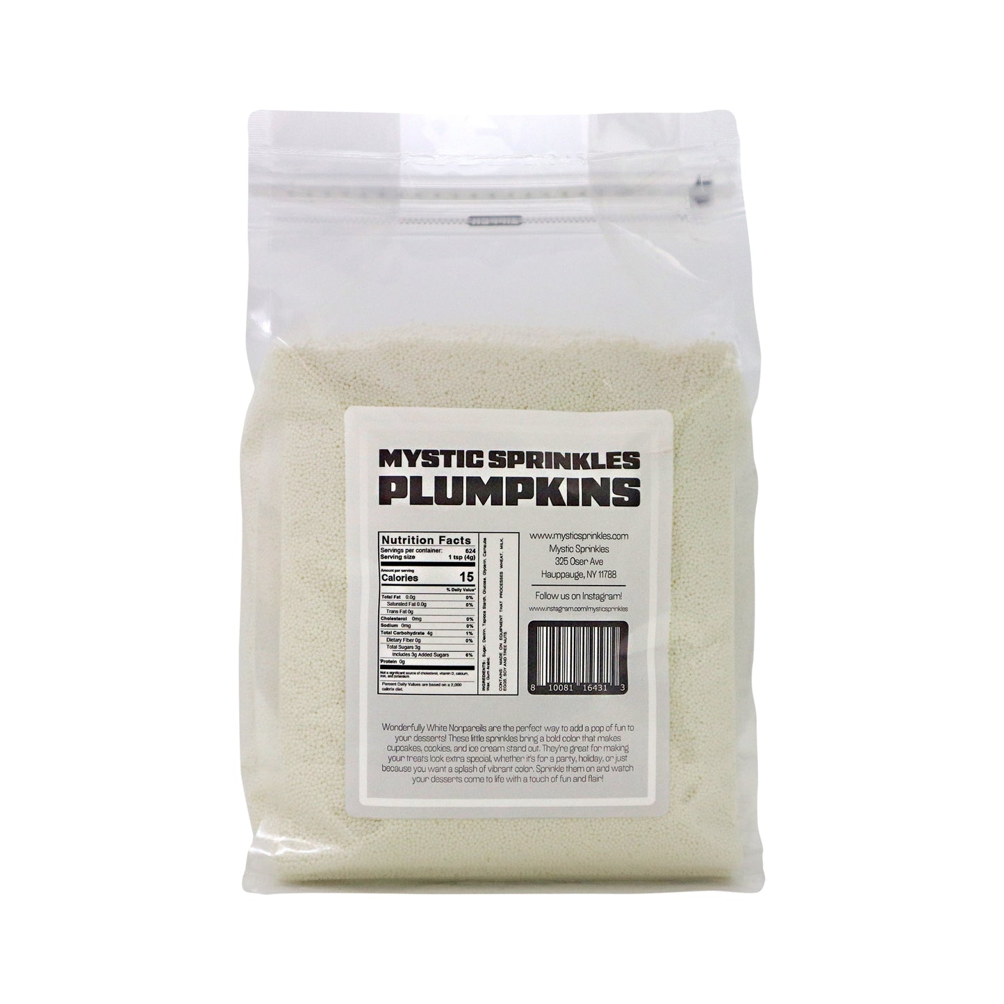 Plumpkins - Wonderfully White Nonpareils 5.5lbs Bulk Bag