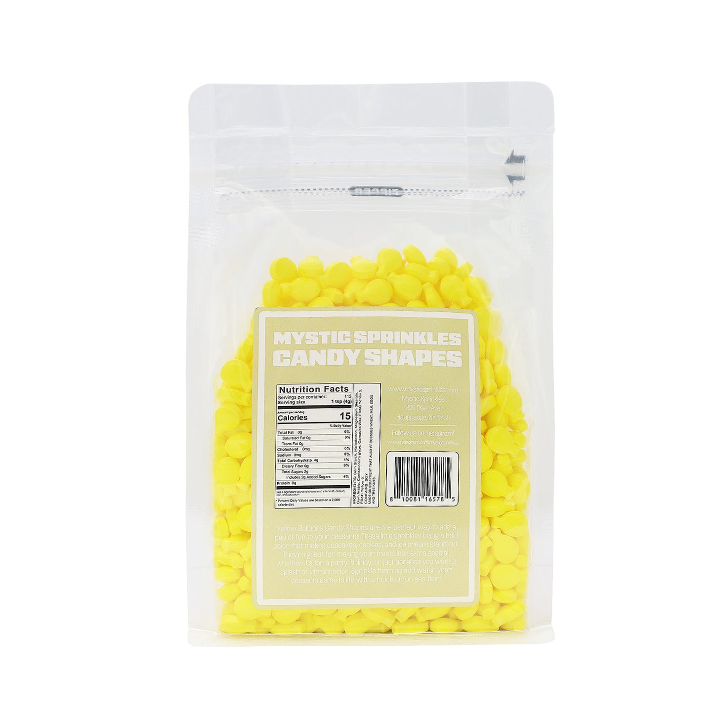 Candy Shapes Yellow Balloons 2oz