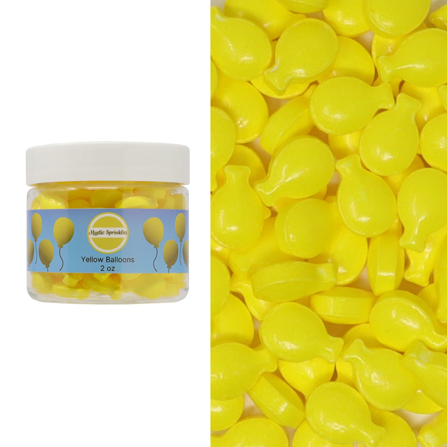 Candy Shapes Yellow Balloons 2oz