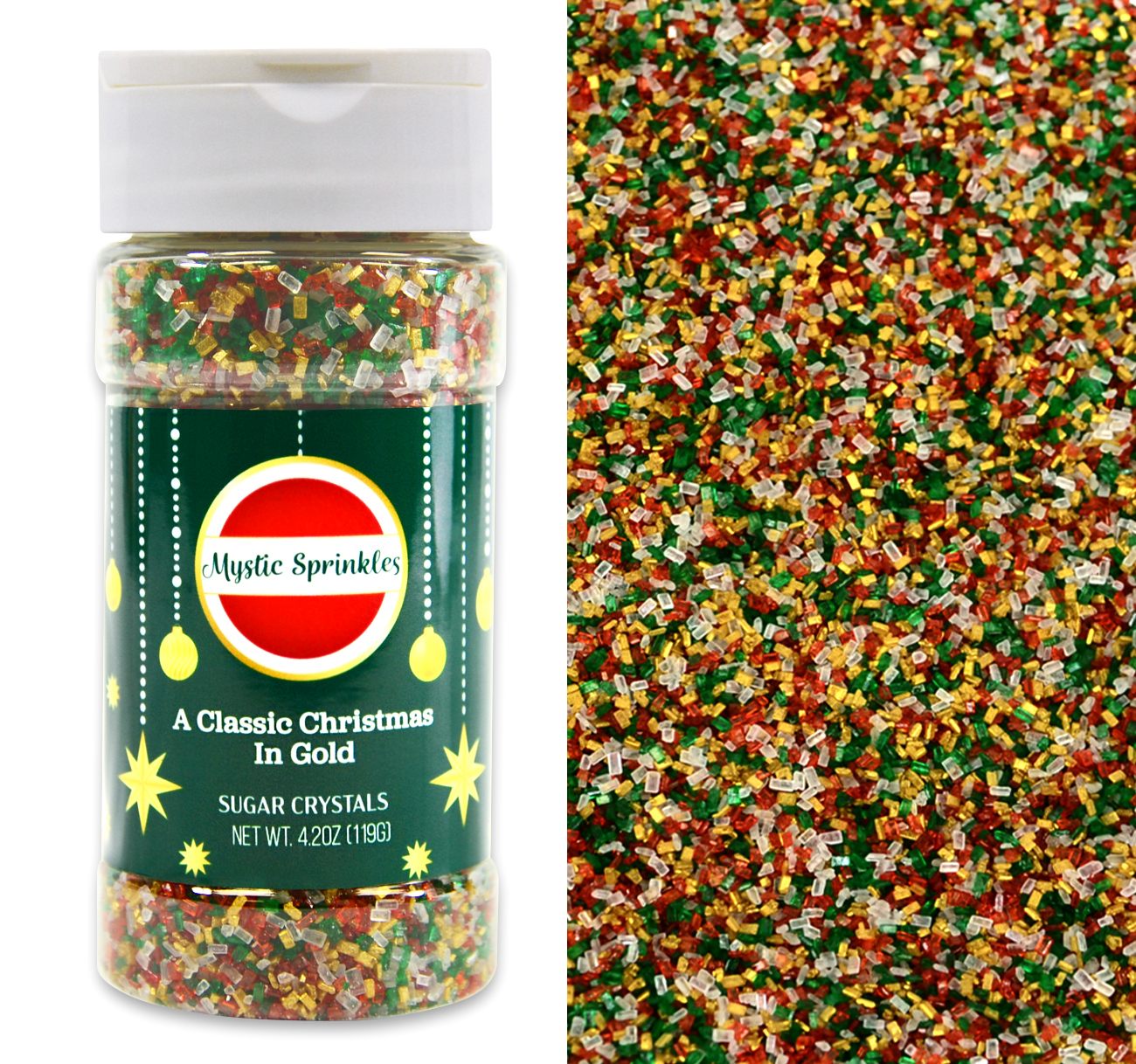 A Classic Christmas in Gold Sugar Crystals 4.2oz Bottle