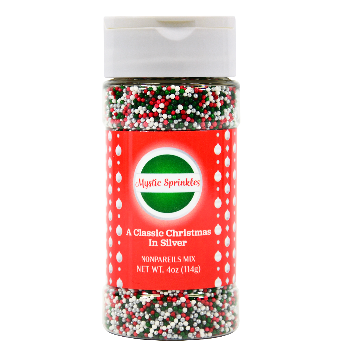 A Classic Christmas in Silver Nonpareil Mix 4oz Bottle