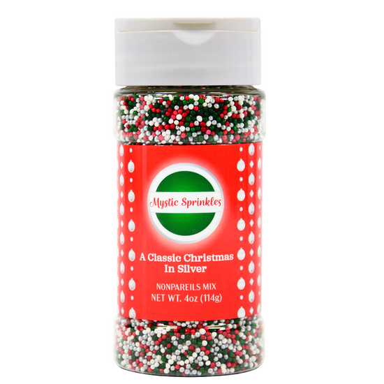 A Classic Christmas in Silver Nonpareil Mix 4oz Bottle