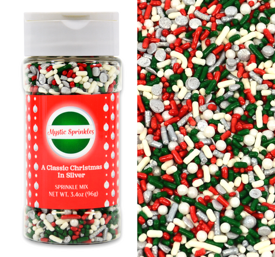 A Classic Christmas in Silver Sprinkle Mix 3.4oz Bottle