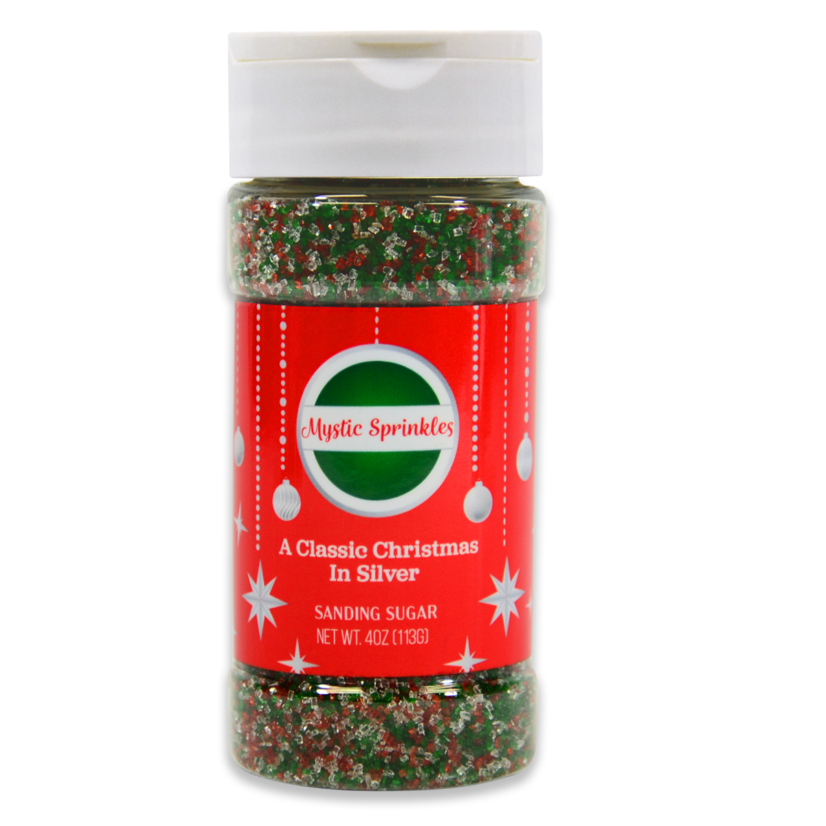 A Classic Christmas in Silver Sanding Sugar 4oz Bottle