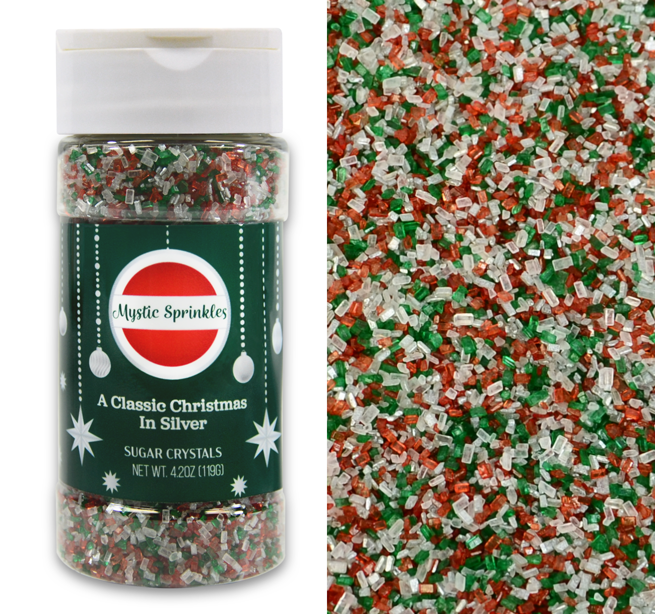 A Classic Christmas in Silver Sugar Crystals 4.2oz Bottle