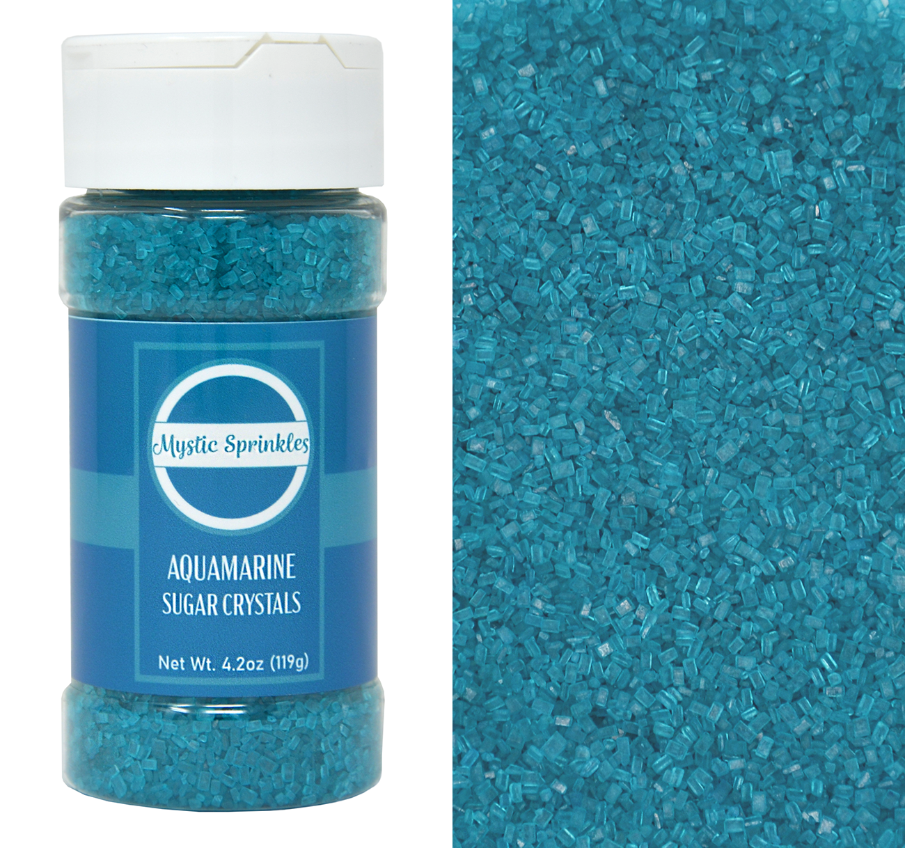 Aquamarine - Teal Sugar Crystals 4.2oz Bottle