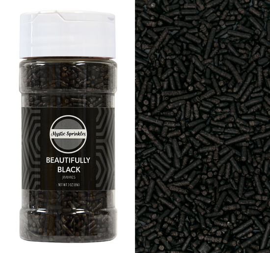 Beautifully Black Jimmies Sprinkles 3oz Bottle