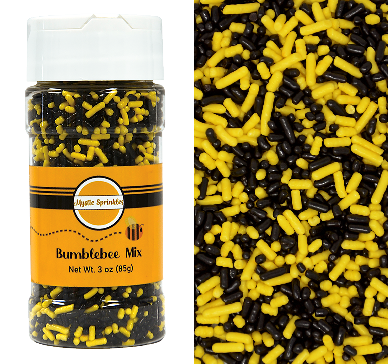 Bumble Bee Mix Jimmies Sprinkles 3oz Bottle