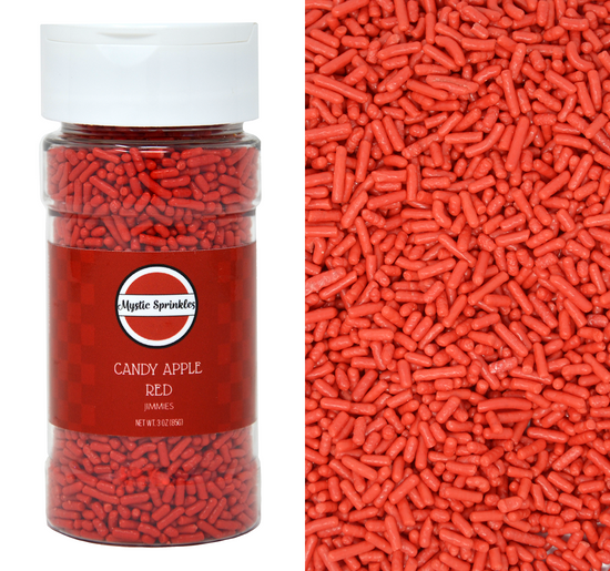 Candy Apple Red Jimmies Sprinkles 3oz Bottle