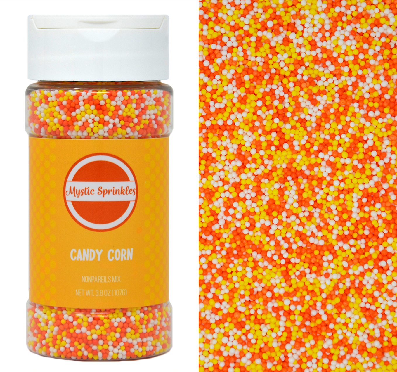 Candy Corn Nonpareils Mix 3.8oz Bottle