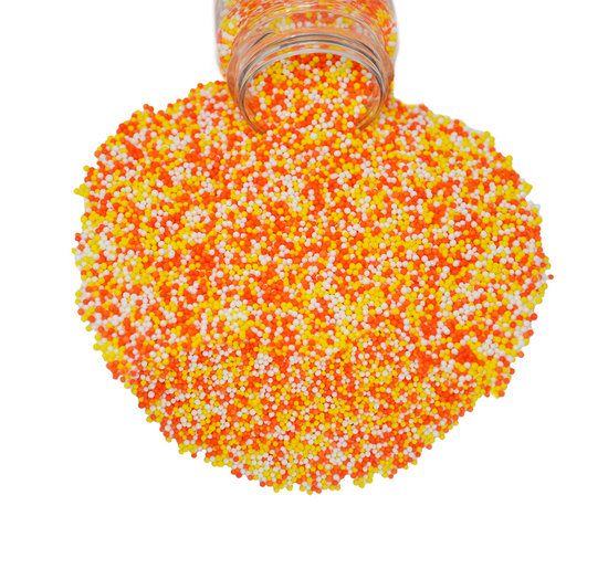 Load image into Gallery viewer, Candy Corn Nonpareils Mix 3.8oz Bottle
