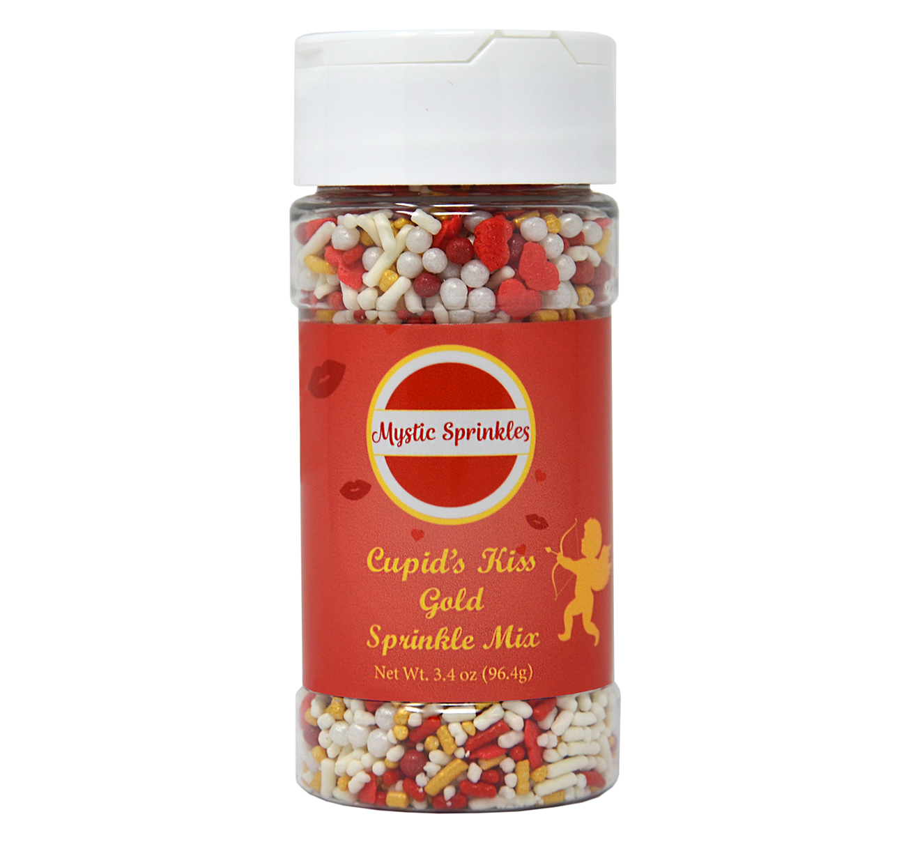 Cupid's Kiss Gold Sprinkle Mix 3.3oz Bottle