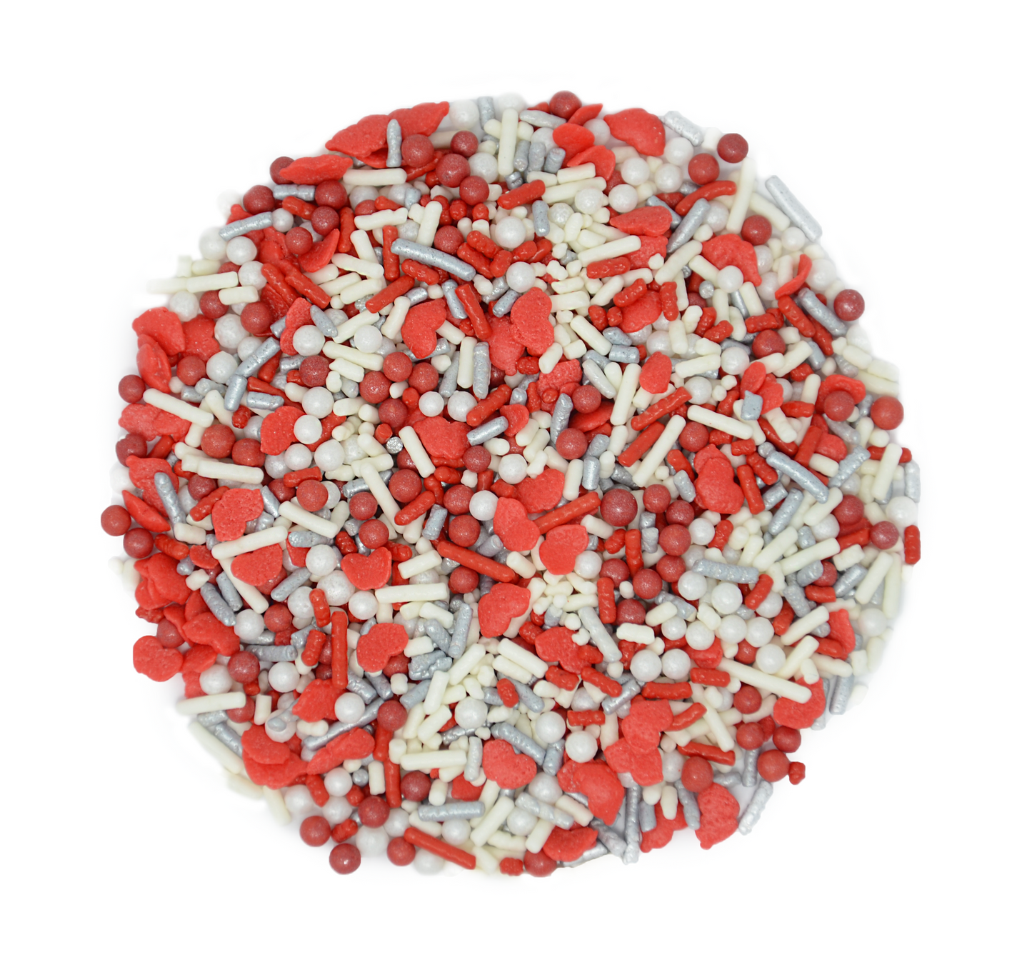 Cupid's Kiss Silver Sprinkle Mix 3.3oz Bottle