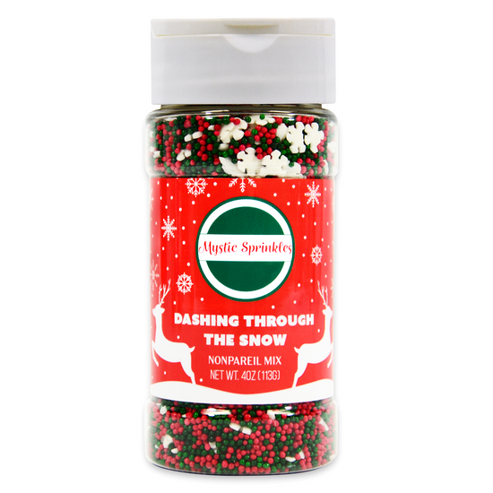 Dashing Through The Snow Nonpareil Sprinkle Mix 4oz Bottle