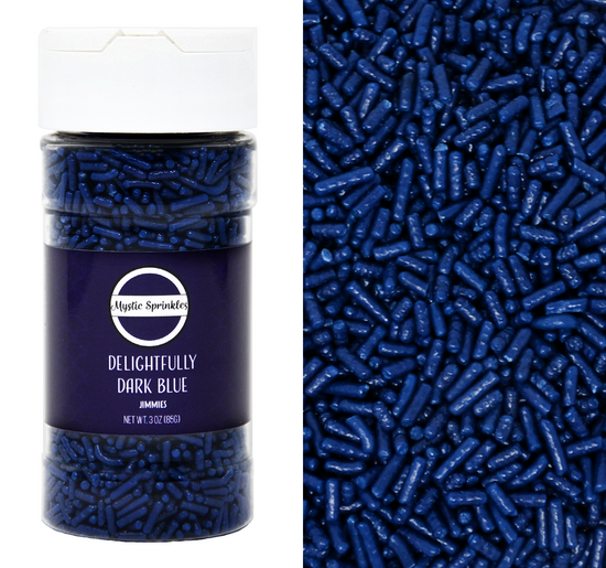 Delightfully Dark Blue Jimmies Sprinkles 3oz Bottle