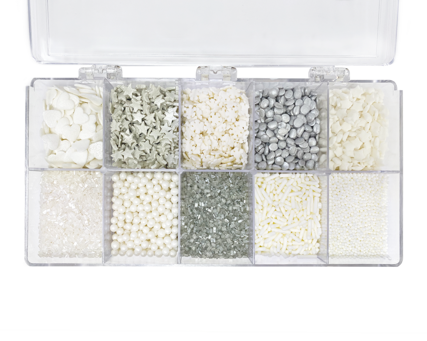 Load image into Gallery viewer, Dreaming of a White Christmas in Silver Sprinkle Decorating Kit 7oz
