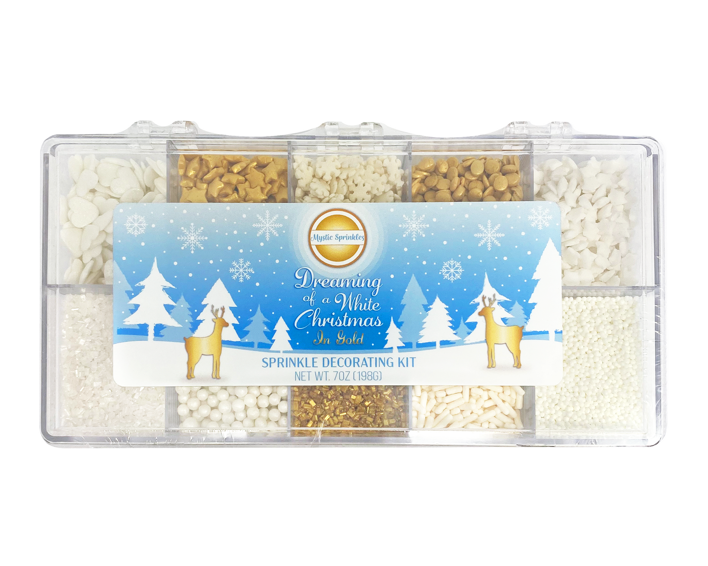 Dreaming of a White Christmas in Gold Sprinkle Decorating Kit 7 oz.