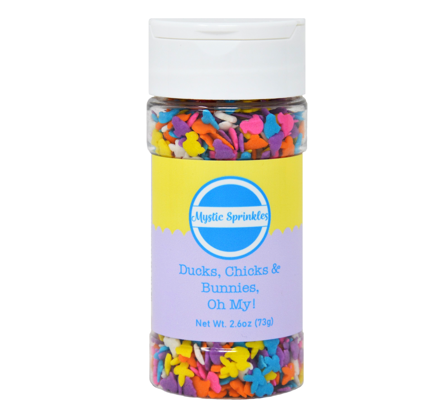 Ducks, Chicks & Bunnies, Oh My! Easter Confetti Sprinkle Mix 2.6oz Bottle