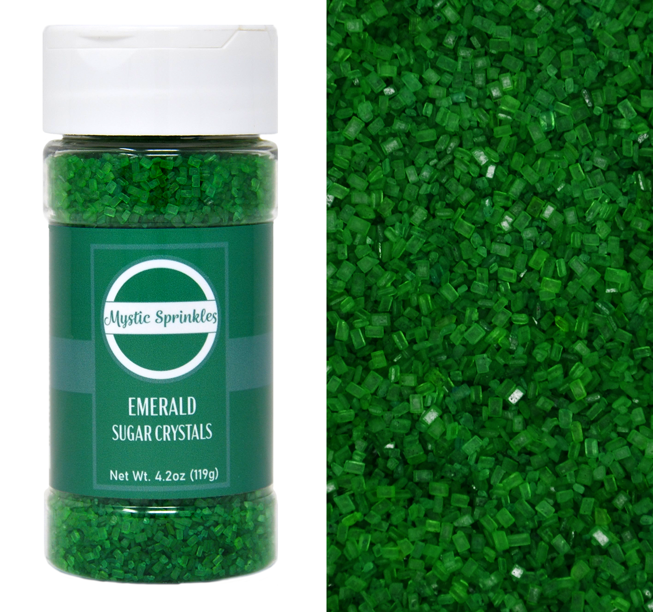 Emerald - Green Sugar Crystals 4.2oz Bottle