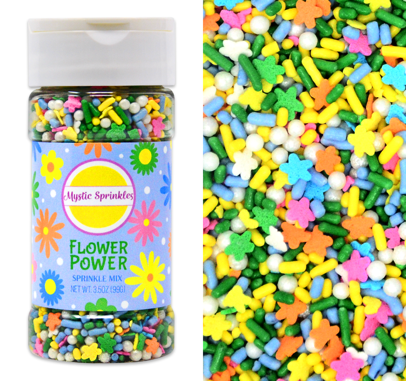Flower Power Sprinkle Mix 3.5oz Bottle – Mystic Sprinkles