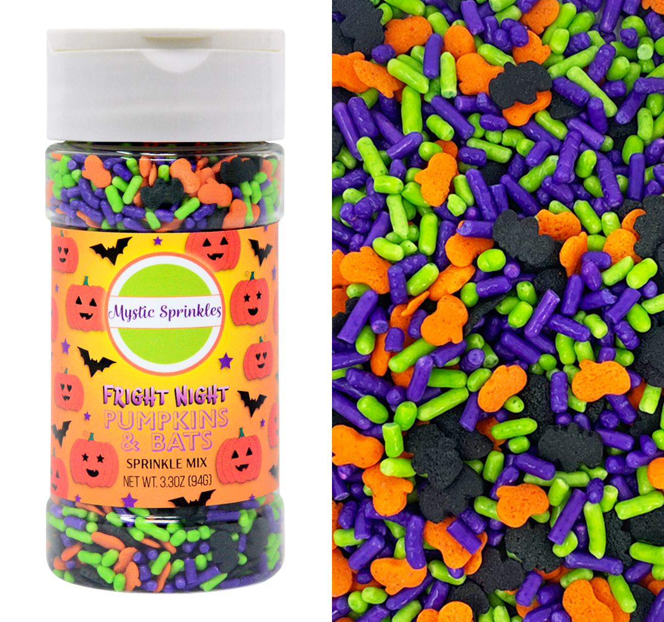 Fright Night Pumpkins & Bats Sprinkle Mix 3.3oz