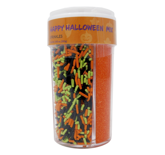 Happy Halloween Sprinkle Mix 5.65oz 4 Cell Bottle