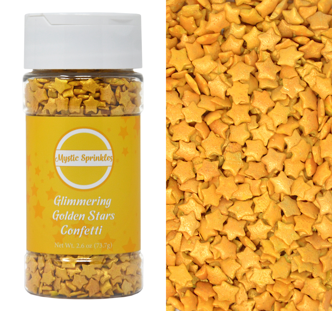 Glimmering Golden Stars Confetti 2.6 Ounce Bottle