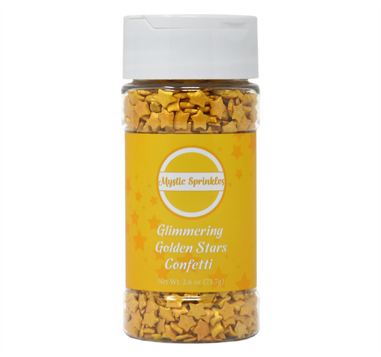 Load image into Gallery viewer, Glimmering Golden Stars Confetti 2.6 Ounce Bottle
