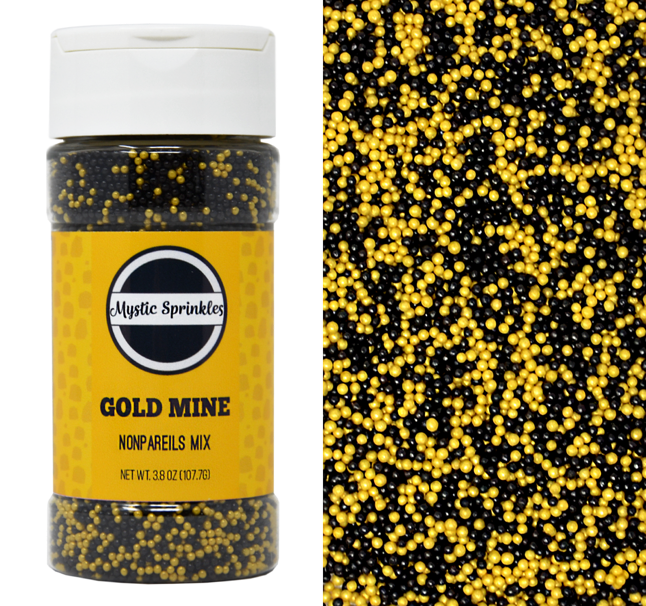 Mystic Sprinkles Nonpareil Sprinkle Mixes (Gold Mine Nonpareils Mix 3.8oz)