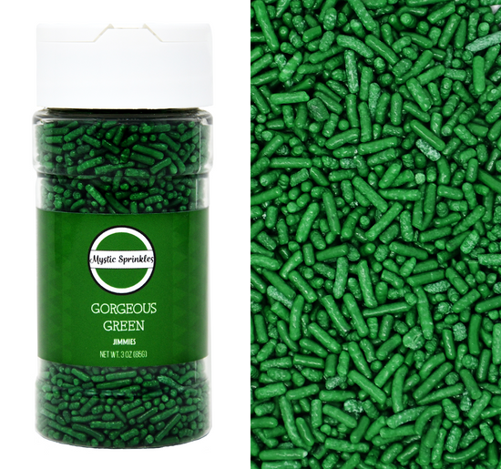 Gorgeous Green Jimmies Sprinkles 3oz Bottle