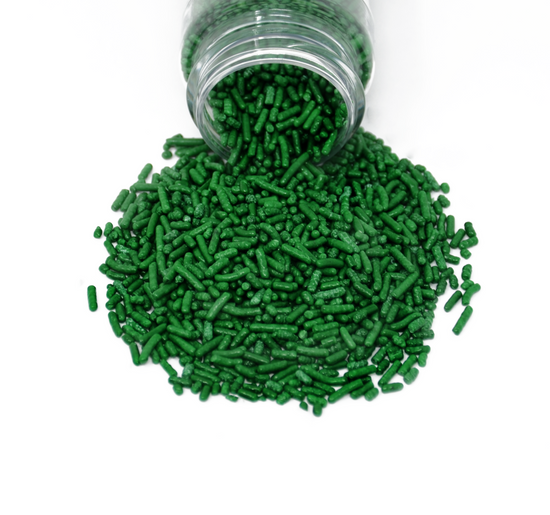 Load image into Gallery viewer, Gorgeous Green Jimmies Sprinkles 3oz Bottle
