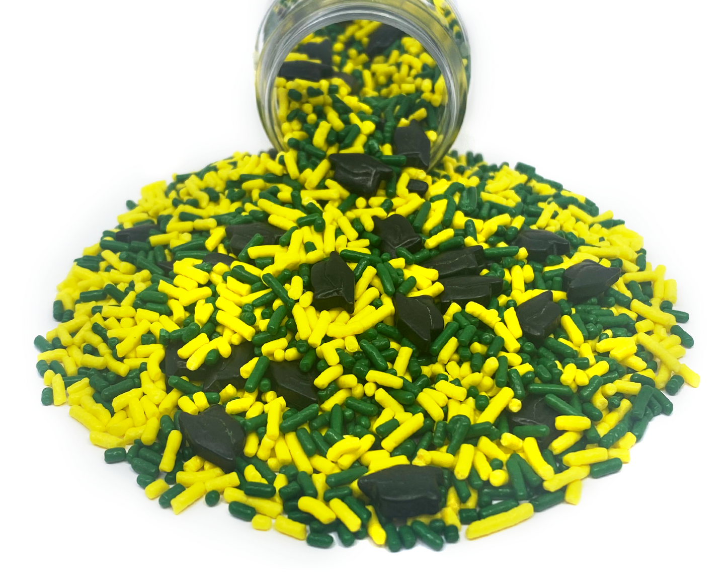 Load image into Gallery viewer, Graduation Day! Green &amp;amp; Yellow Sprinkle Mix 3.8oz
