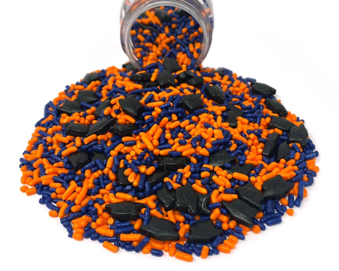 Graduation Day! Navy Blue & Orange Sprinkle Mix 3.8oz