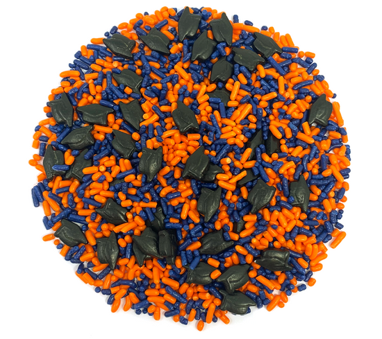 Graduation Day! Navy Blue & Orange Sprinkle Mix 3.8oz