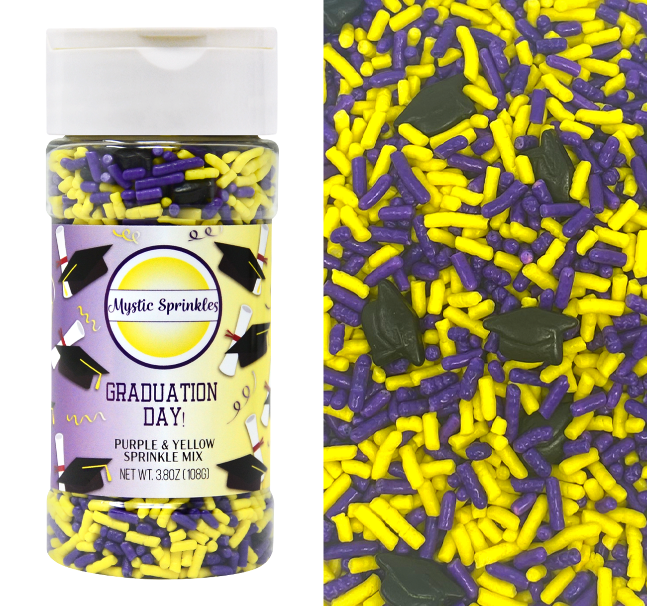 Graduation Day! Purple & Yellow Sprinkle Mix 3.8oz