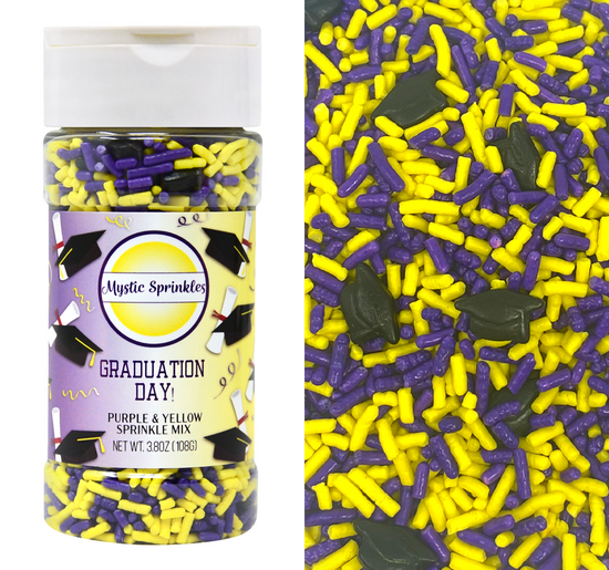 Graduation Day! Purple & Yellow Sprinkle Mix 3.8oz